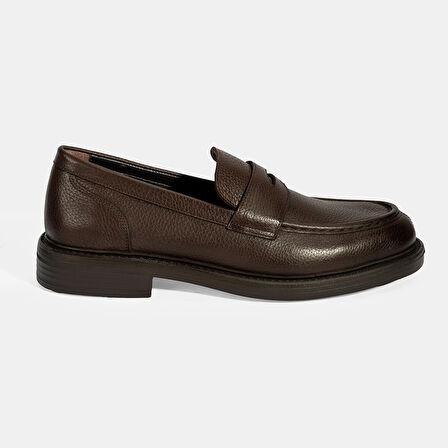 Erkek Kahve Deri Loafer