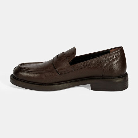 Erkek Kahve Deri Loafer