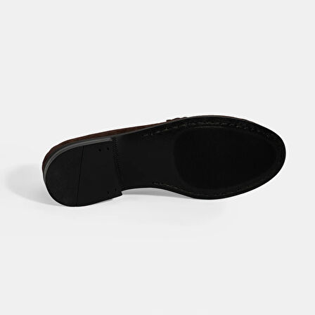 Kadın Kahve Püskül Aksesuarlı Süet Loafer