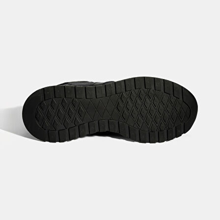 Erkek Lacivert Bağcıklı Deri Sneaker