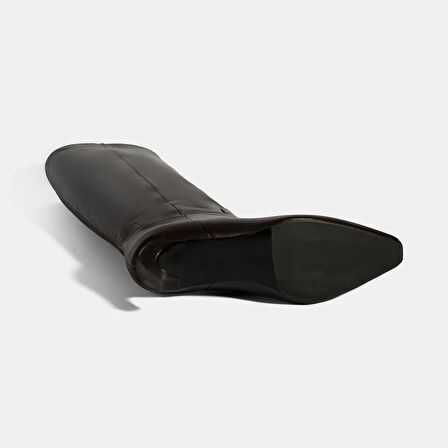 Kadın Kahve Topuklu Deri Çizme