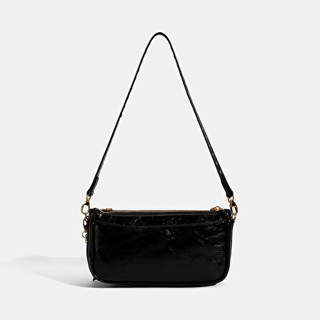 Kadın Siyah Yıldız / Kalp Charm Aksesuarlı Omuz Çantası