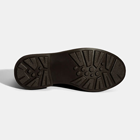 Kadın Bordo Bağcıklı Kalın Tabanlı Deri Günlük Ayakkabı