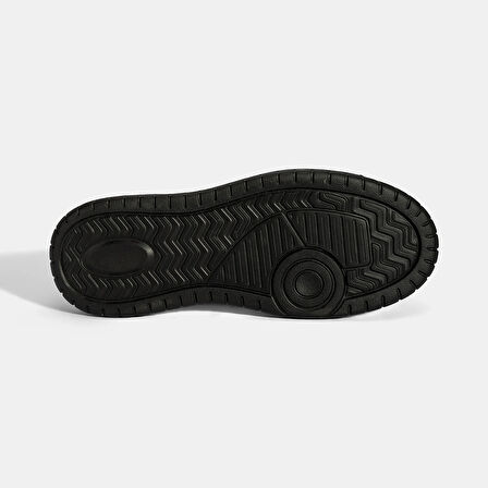 Erkek Siyah Lastik Bağcıklı Deri Sneaker