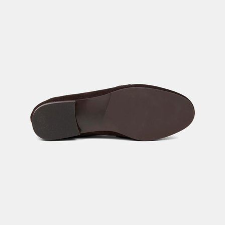 Kadın Kahve Metal Gold Tokalı Süet Deri Loafer