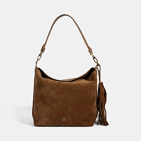 Kadın Vizon Püskül Aksesuarlı Omuz Çantası