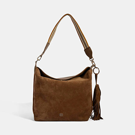 Kadın Vizon Püskül Aksesuarlı Omuz Çantası