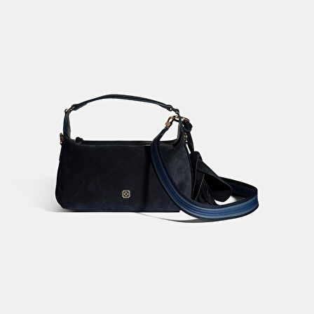 Kadın Lacivert Püskül Aksesuarlı Omuz Askılı El Çantası