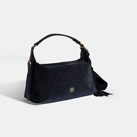 Kadın Lacivert Püskül Aksesuarlı Omuz Askılı El Çantası