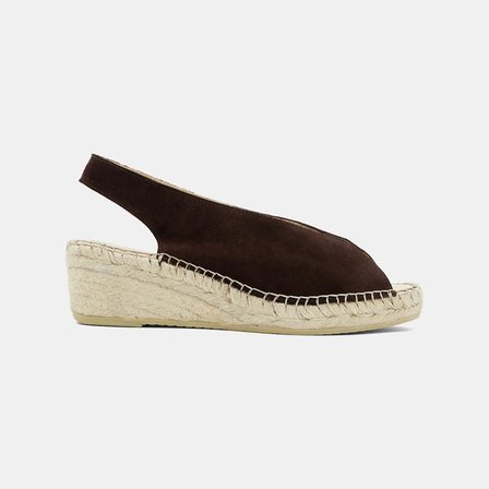 Kadın Kahve Dolgu Topuklu Süet Espadril