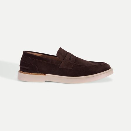 Erkek Kahve Klasik Süet Deri Loafer