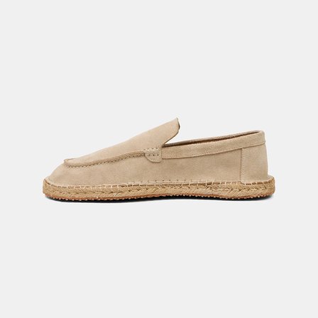 Erkek Bej Spor Süet Deri Espadril