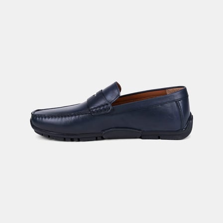 Erkek Lacivert Klasik Deri Loafer