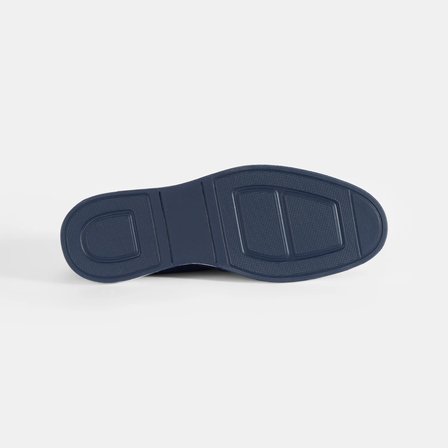 Erkek Lacivert Klasik Beyaz Tabanlı Süet Loafer