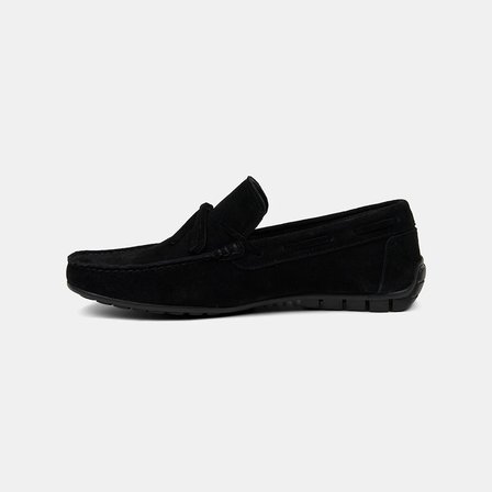 Erkek Siyah Bağcık Detaylı Süet Loafer