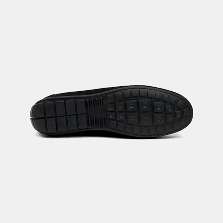 Erkek Siyah Bağcık Detaylı Süet Loafer