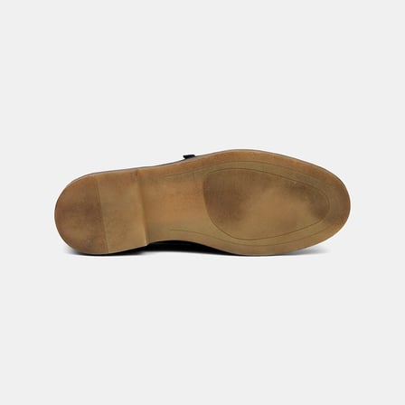 Erkek Lacivert Metal Detaylı Süet Loafer
