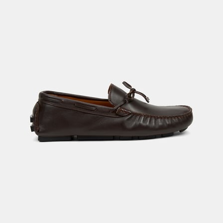 Erkek Kahve Bağcık Detaylı Deri Loafer