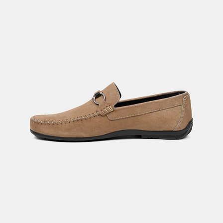 Erkek Vizon Metal Toka Detaylı Süet Loafer