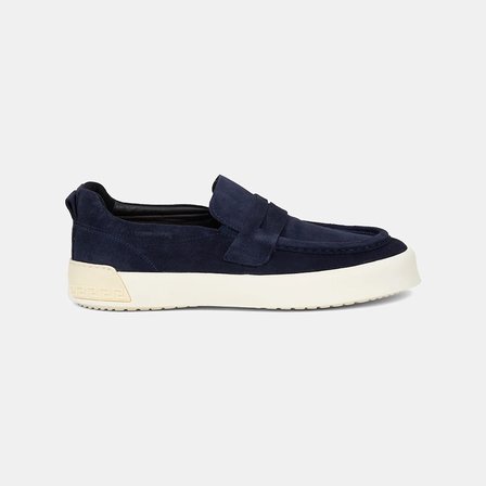 Erkek Lacivert Süet Deri Loafer