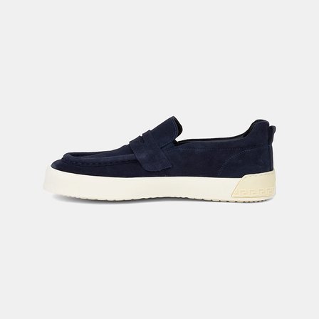 Erkek Lacivert Süet Deri Loafer