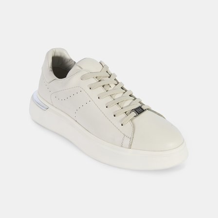 Erkek Beyaz DesaComfort Kalın Tabanlı Deri Sneaker