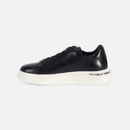 Erkek Siyah DesaComfort Kalın Tabanlı Deri Sneaker