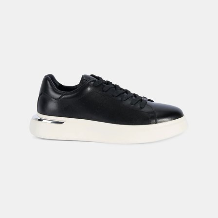 Erkek Siyah DesaComfort Kalın Tabanlı Deri Sneaker