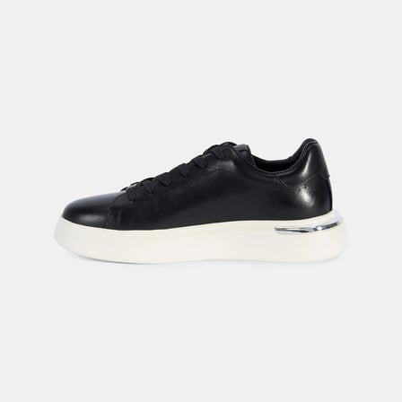 Erkek Siyah DesaComfort Kalın Tabanlı Deri Sneaker