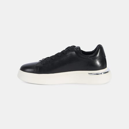 Erkek Siyah DesaComfort Kalın Tabanlı Deri Sneaker