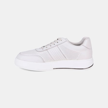 Erkek Kırık Beyaz DesaComfort Bağcıklı Beyaz Tabanlı Deri Sneaker