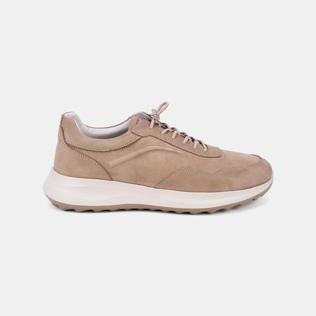 Erkek Vizon DesaComfort Bağcıklı Deri Sneaker