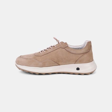 Erkek Vizon DesaComfort Bağcıklı Deri Sneaker