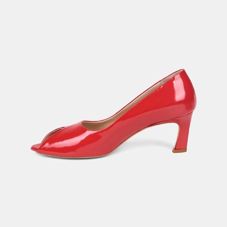 Kadın Kırmızı Açık Burunlu Rugan Deri Stiletto