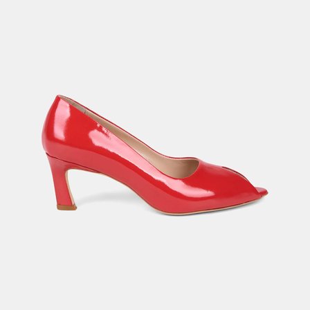 Kadın Kırmızı Açık Burunlu Rugan Deri Stiletto