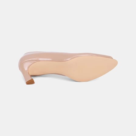 Kadın Ten Açık Burunlu Rugan Deri Stiletto