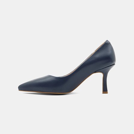 Kadın Lacivert Sivri Burunlu Klasik Deri Stiletto