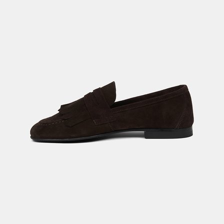 Kadın Kahve Püsküllü Süet Deri Loafer