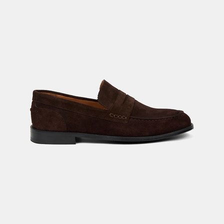 Erkek Acı Kahve Klasik Süet Deri Loafer