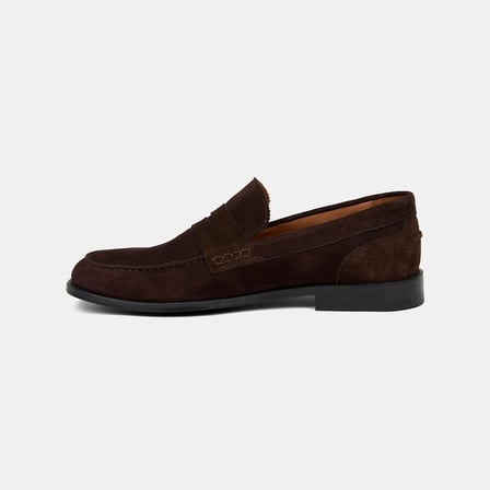 Erkek Acı Kahve Klasik Süet Deri Loafer