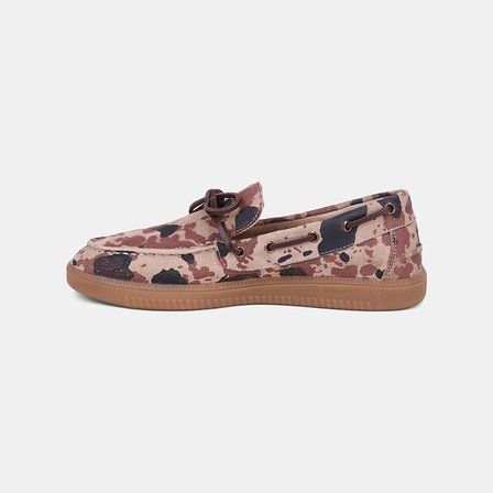 Kadın Bej Bağcıklı Renkli Baskı Detaylı Süet Loafer