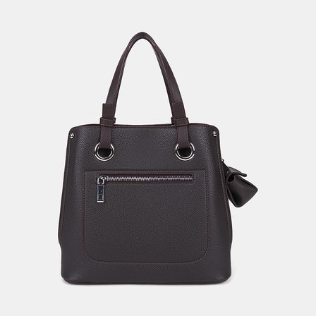 Kadın Acı Kahve Mini Charm Aksesuarlı El Çantası
