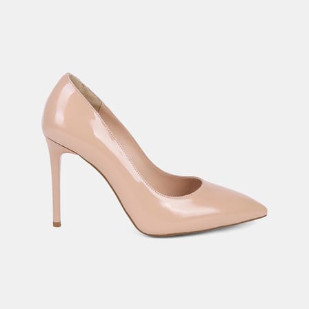 Kadın Ten Sivri Burunlu Klasik Rugan Deri Stiletto