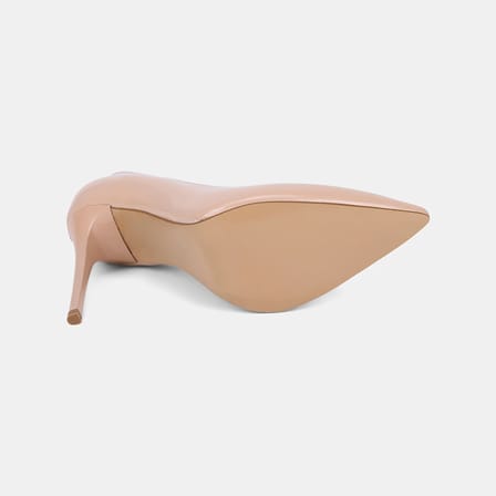 Kadın Ten Sivri Burunlu Klasik Rugan Deri Stiletto