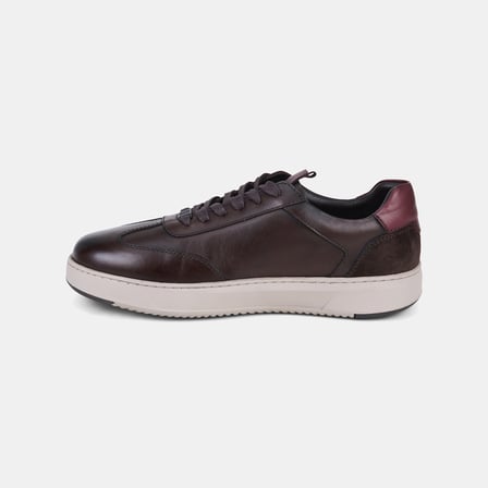 Erkek Kahve DesaComfort Bağcıklı Süet Detaylı Deri Sneaker