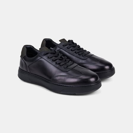 Erkek Siyah DesaComfort Bağcıklı Süet Deri Sneaker