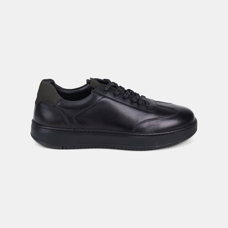 Erkek Siyah DesaComfort Bağcıklı Süet Deri Sneaker