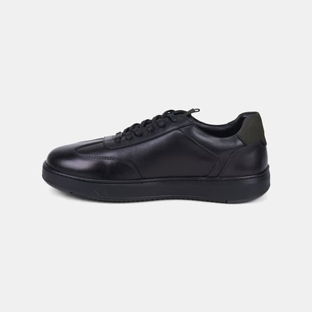 Erkek Siyah DesaComfort Bağcıklı Süet Deri Sneaker