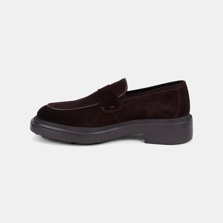 Erkek Koyu Kahve Bant Detaylı Süet Loafer