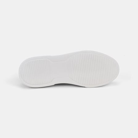 Erkek Kırık Beyaz Bağcıklı Kalın Tabanlı Deri Sneaker
